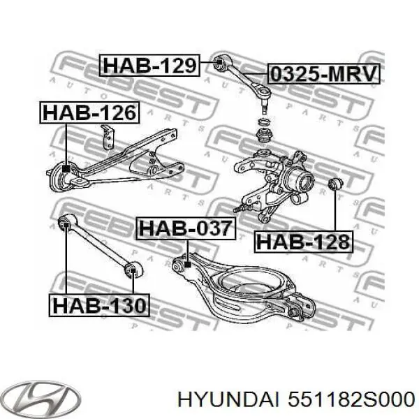 Сайлентблок задней поперечной тяги Hyundai/Kia 551182S000 цена, от 7.28 USD