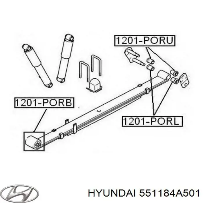 Silentblock delantero de ballesta delantera 551184A501 Hyundai/Kia