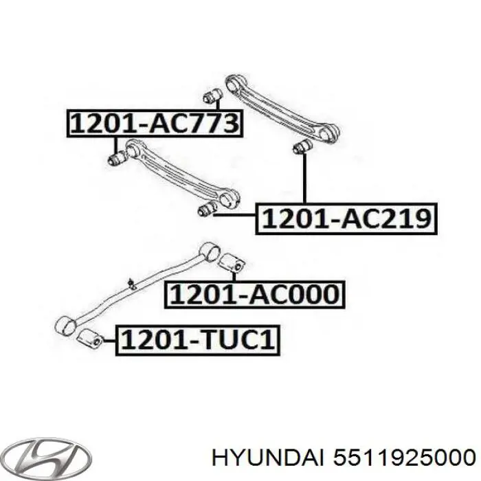 Передний сайлентблок заднего продольного рычага Hyundai/Kia 5511925000