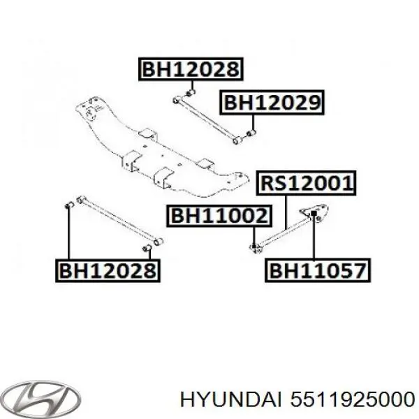Сайлентблок заднего продольного рычага, передний Hyundai/Kia 5511925000 цена, от 3.97 USD