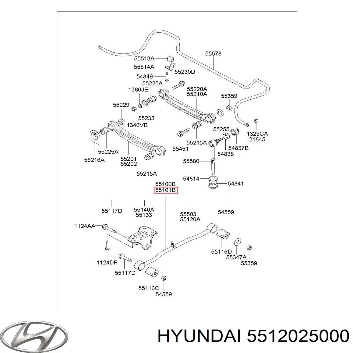 Рычаг (тяга) задней подвески продольный нижний правый Hyundai/Kia 5512025000 цена, от 12.84 USD