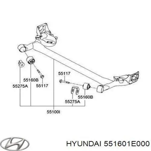 551601E000 Hyundai/Kia сайлентблок задней балки (подрамника)