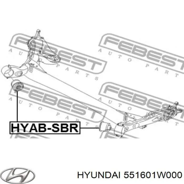 Сайлентблок заднего подрамника Hyundai/Kia 551601W000 цена, от 16.40 USD