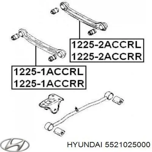 Рычаг задней подвески поперечный левый 5521025000 Hyundai/Kia