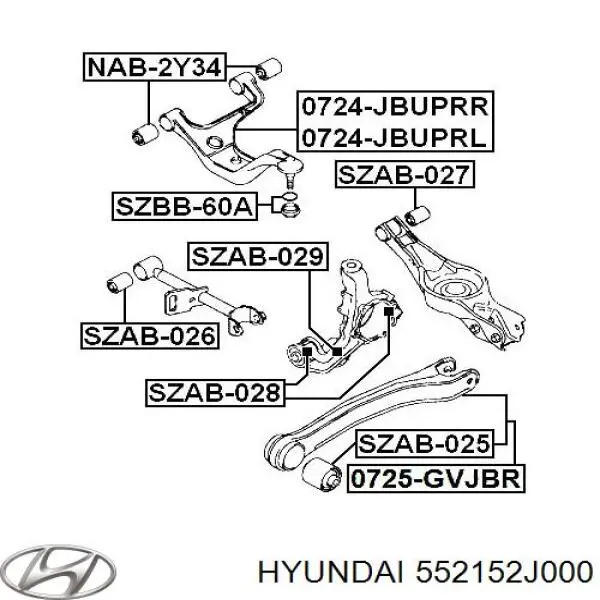 552152J000 Hyundai/Kia Сайлентблок цапфы