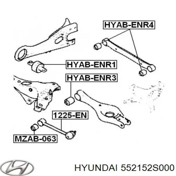 Полиуретановый сайлентблок заднего нижнего рычага Hyundai/Kia 552152S000 цена, от 8.84 USD