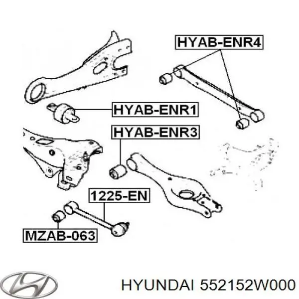 Suspensión, brazo oscilante trasero inferior 552152W000 Hyundai/Kia