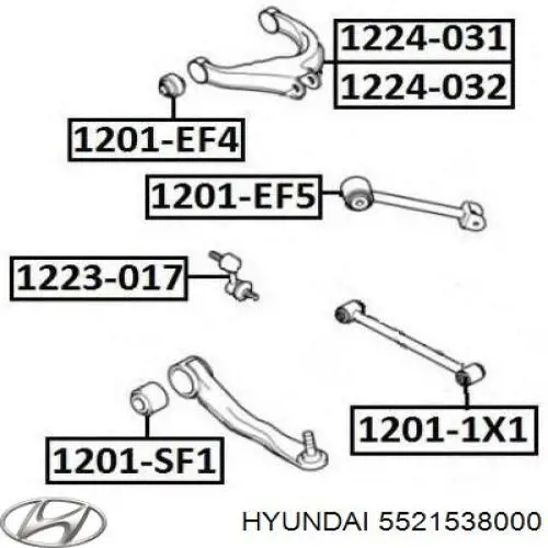 Полиуретановый сайлентблок заднего нижнего рычага Hyundai/Kia 5521538000 цена, от 3.86 USD