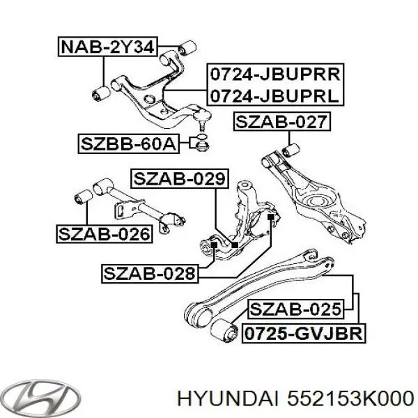Купить 552153K000 Hyundai/Kia Сайлентблок цапфы задней