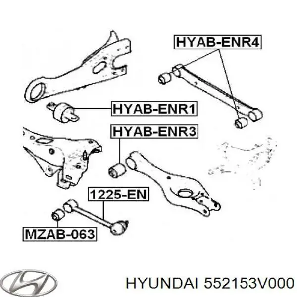 Полиуретановый сайлентблок заднего нижнего рычага Hyundai/Kia 552153V000 цена, от 12.76 USD