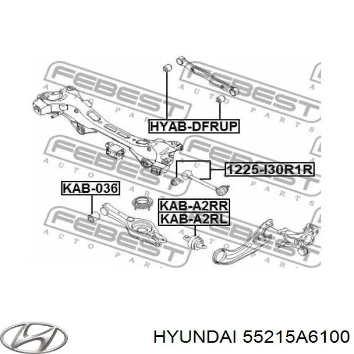 Купить 55215A6100 Hyundai/Kia Сайлентблок заднего поперечного рычага внутренний