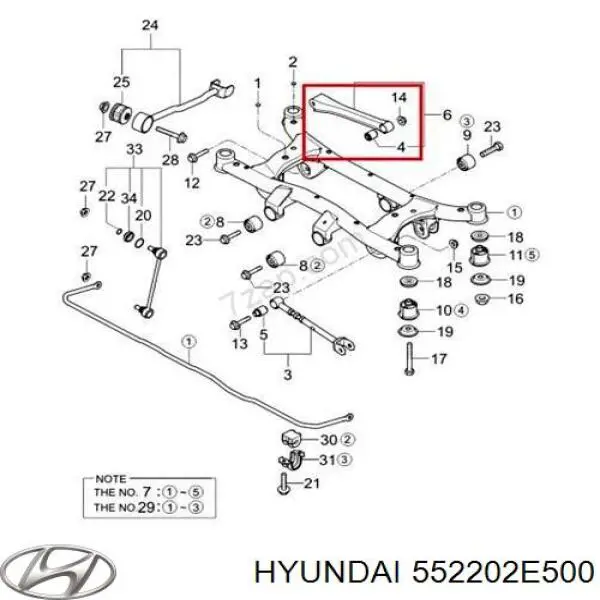 Купить 552202E500 Hyundai/Kia Тяга поперечная задней подвески