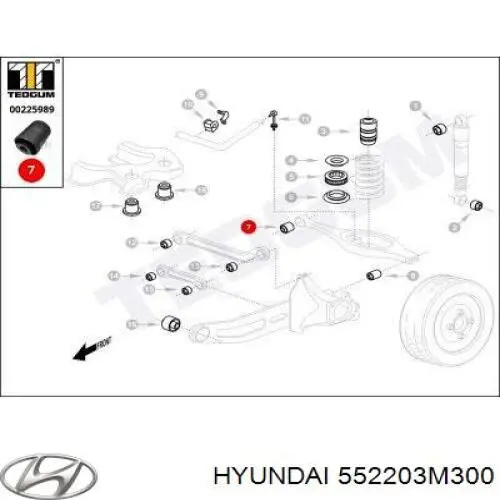 Рычаг задней подвески нижний правый Hyundai/Kia 552203M300 цена, от 193.42 USD