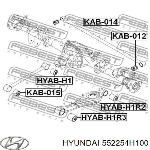 552254H100 Hyundai/Kia сайлентблок заднего продольного верхнего рычага