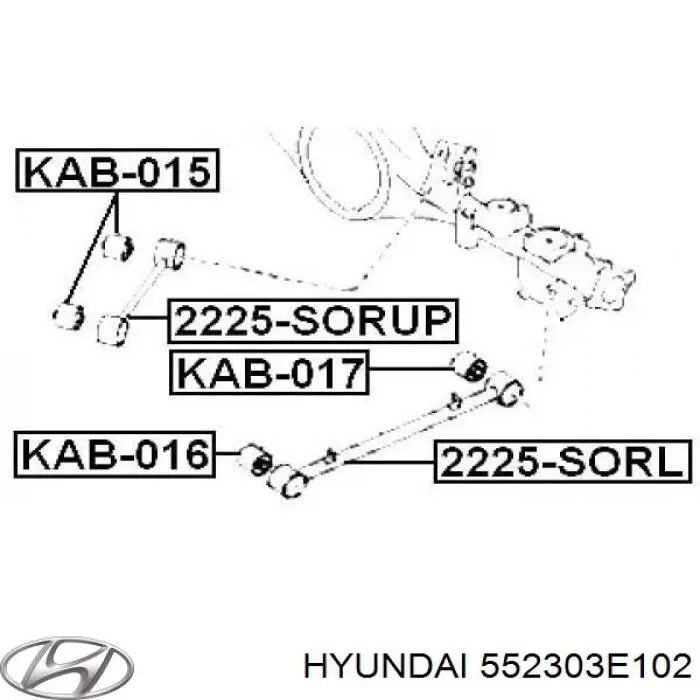 552303E002 Hyundai/Kia рычаг (тяга задней подвески продольный нижний левый/правый)