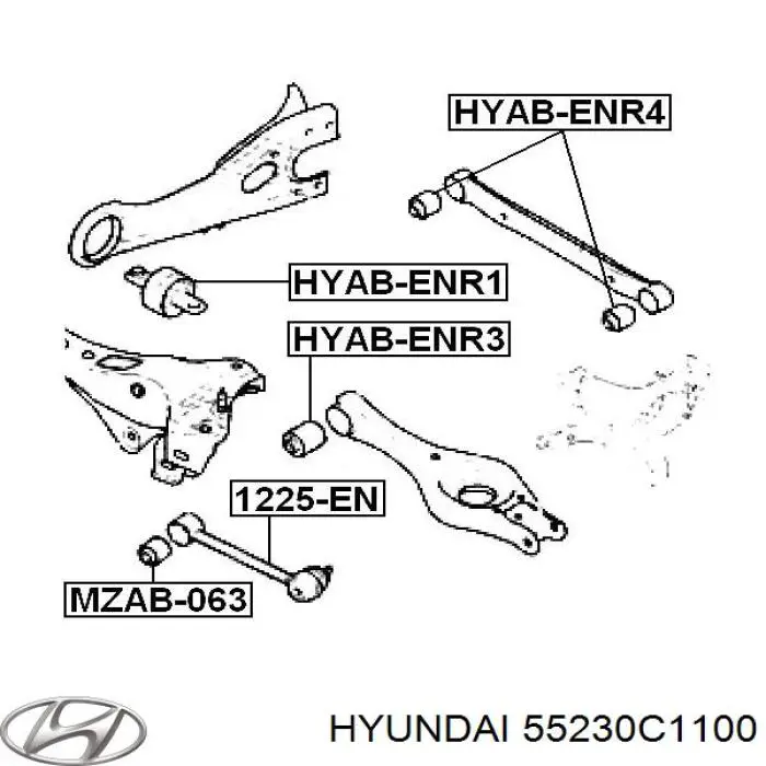 Купить 55230C1100 Hyundai/Kia Сайлентблок заднего нижнего рычага