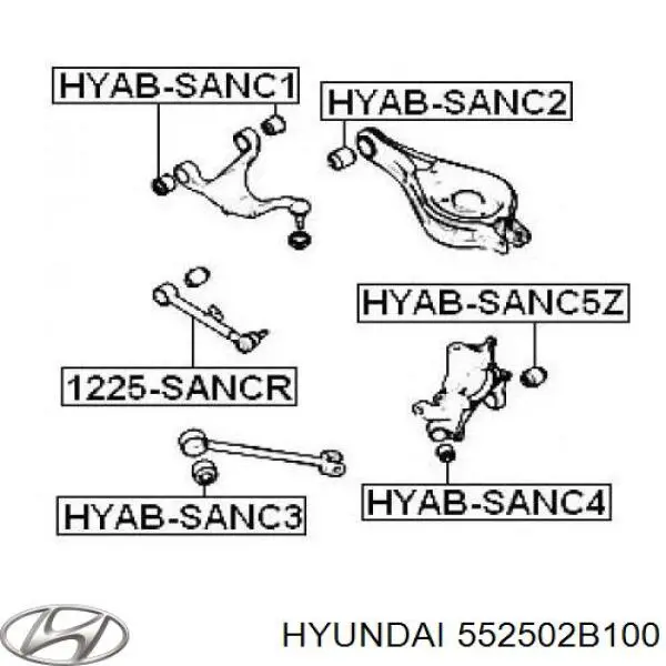 Тяга поперечная задней подвески 552502B100 Hyundai/Kia