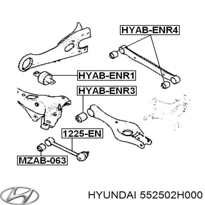 Купить 552502H000 Hyundai/Kia Тяга поперечная задней подвески