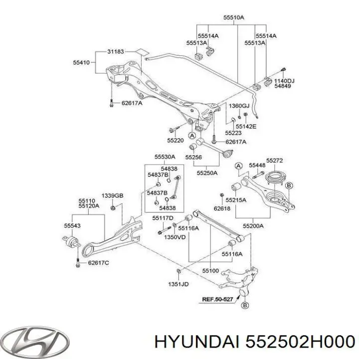 552502H000 Hyundai/Kia Поперечная тяга задней подвески
