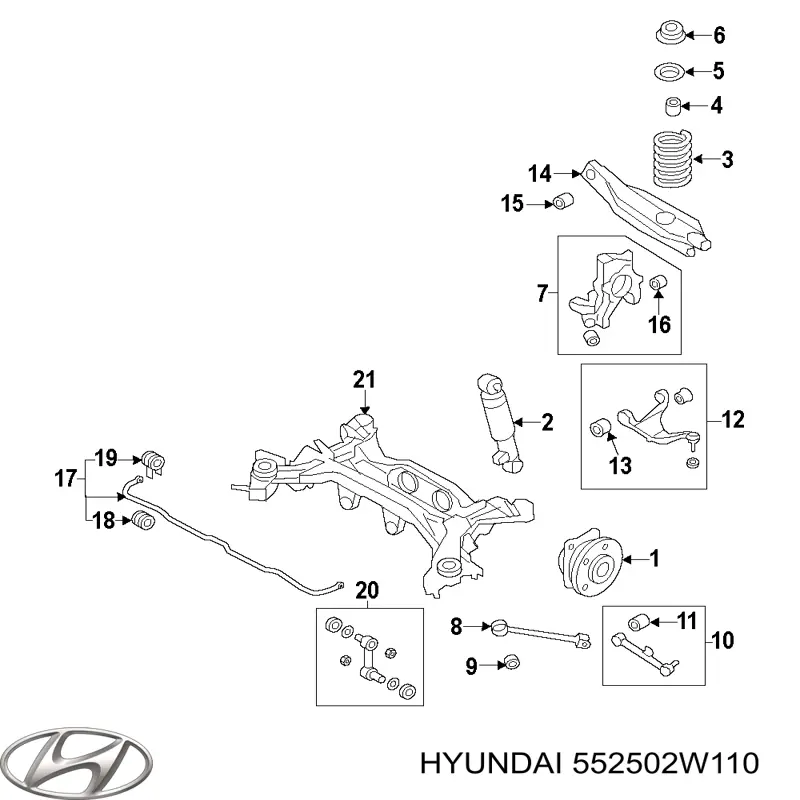 Растяжка задней подвески Hyundai/Kia 552502W110 цена, от 12.71 USD