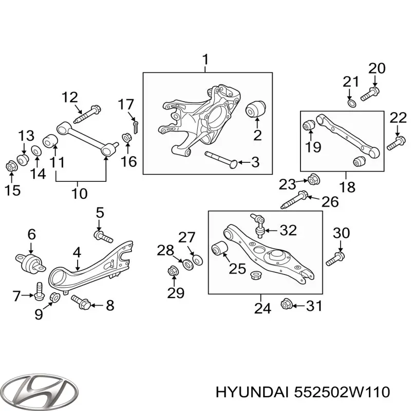 Тяга поперечная задней подвески 552502W110 Hyundai/Kia