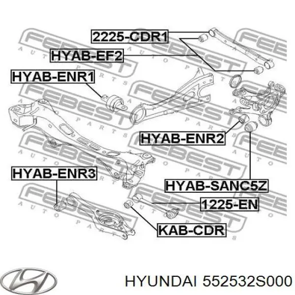 Сайлентблок тяги поперечной, задней подвески Hyundai/Kia 552532S000 цена, от 4.82 USD