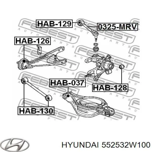 Сайлентблок тяги поперечной (задней подвески) 552532W100 Hyundai/Kia