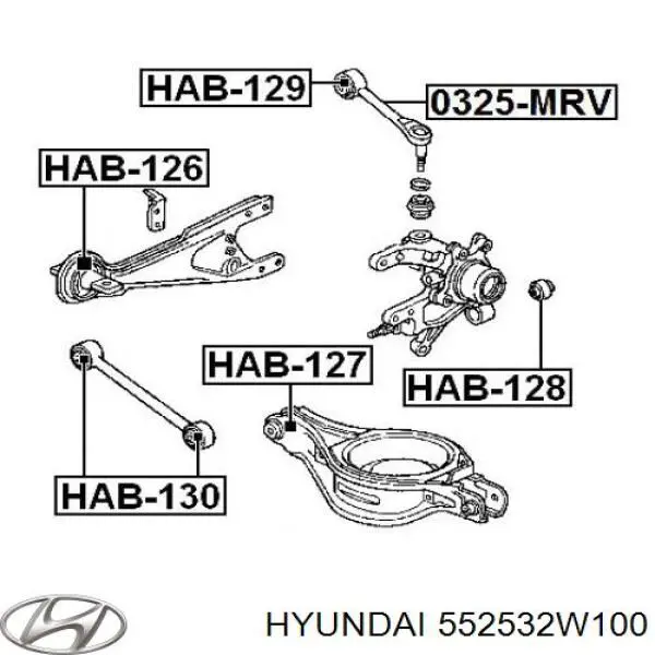 Купить 552532W100 Hyundai/Kia Сайлентблок тяги поперечной (задней подвески)