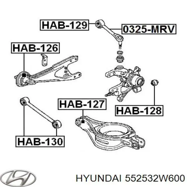Сайлентблок заднего поперечного рычага Hyundai/Kia 552532W600