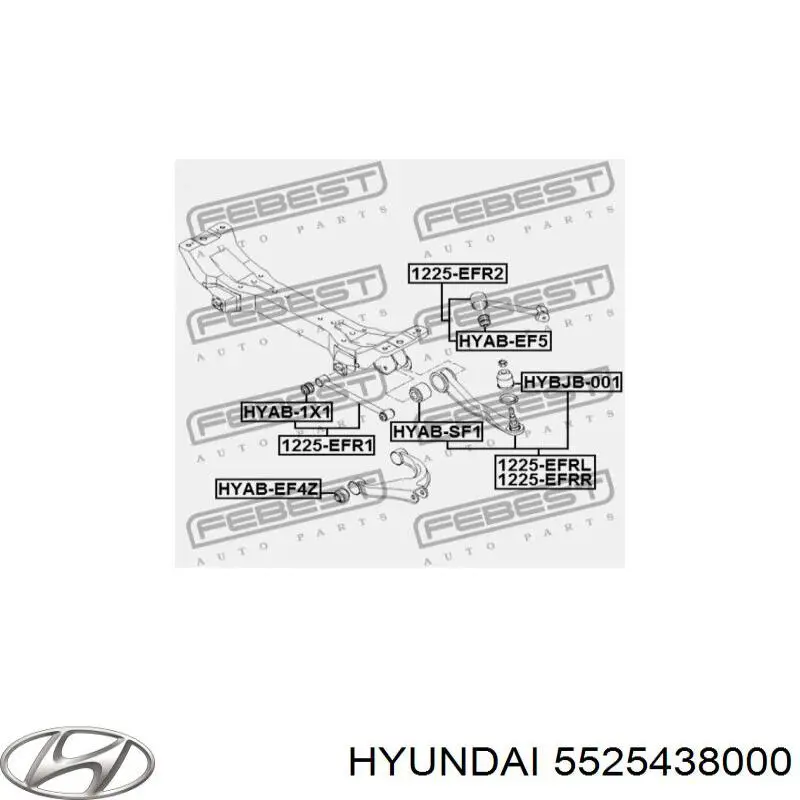 Купить 5525438000 Hyundai/Kia Сайлентблок задней продольной тяги