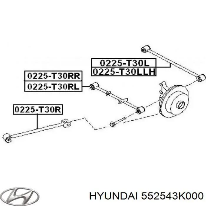 Сайлентблок заднего поперечного рычага 552543K000 Hyundai/Kia