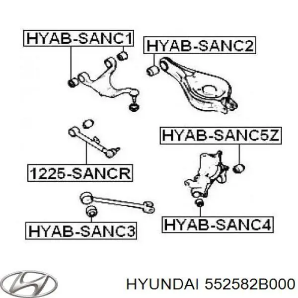 Сайлентблок заднего поперечного рычага Hyundai/Kia 552582B000