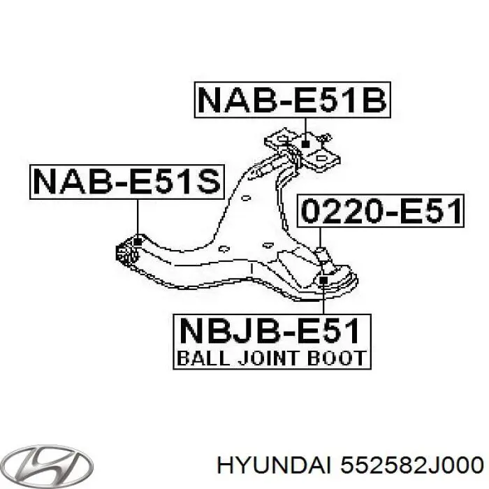 552582J000 Hyundai/Kia сайлентблок заднего поперечного рычага внутренний