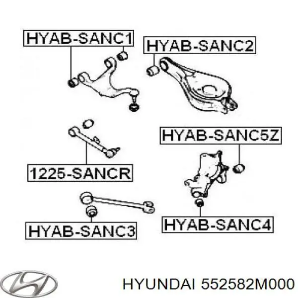 552582M000 Hyundai/Kia Сайлентблок задней поперечной тяги