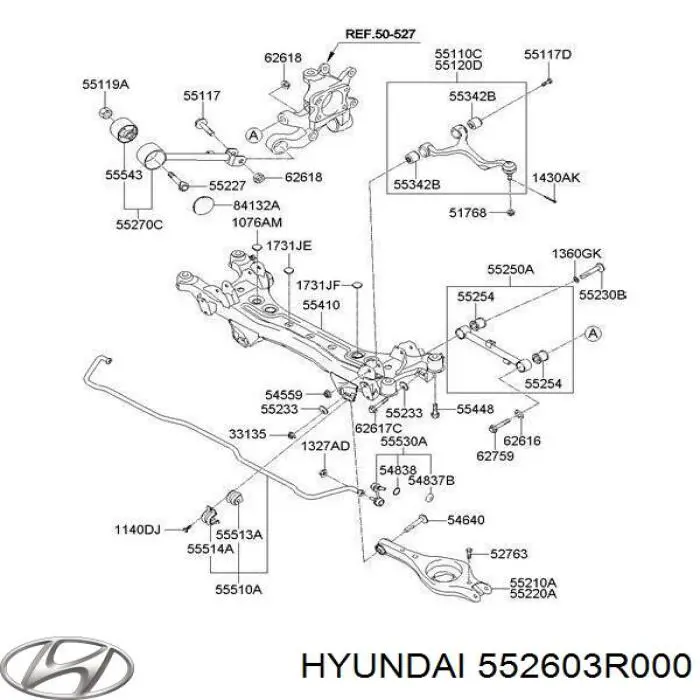 552603R000 Hyundai/Kia Болт крепления заднего нижнего рычага, внутренний