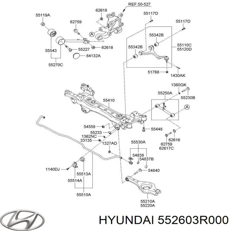 Болт крепления заднего нижнего рычага, внутренний Hyundai/Kia 552603R000 цена, от 6.78 USD