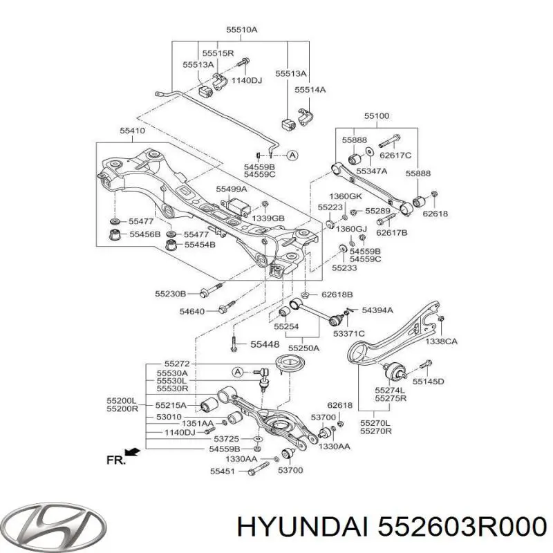 Купить 552603R000 Hyundai/Kia Болт крепления заднего нижнего рычага, внутренний