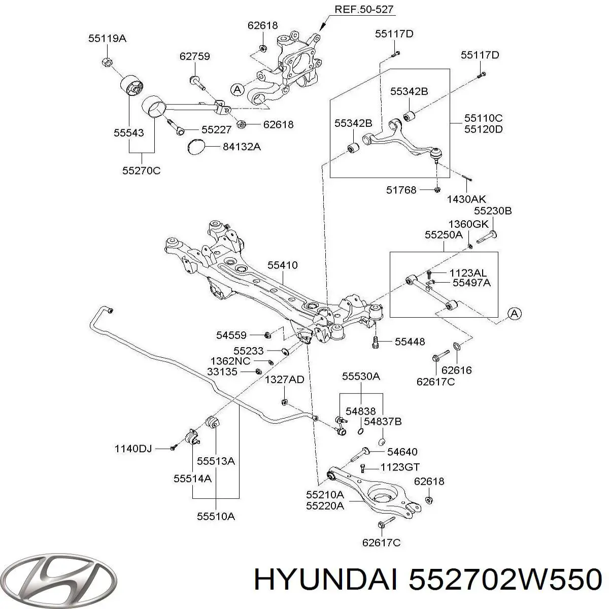 Рычаг (тяга) задней подвески продольный нижний левый Hyundai/Kia 552702W550 цена, от 63.35 USD
