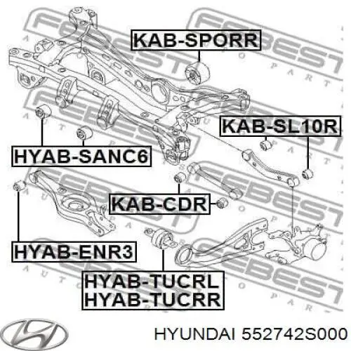 Сайлентблок заднего продольного рычага, передний Hyundai/Kia 552742S000 цена, от 20.13 USD