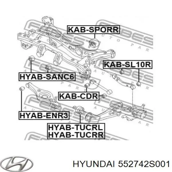 Сайлентблок заднего продольного рычага передний 552742S001 Hyundai/Kia