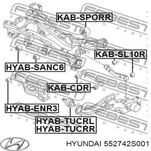552742S001 Hyundai/Kia Сайлентблоки продольных рычагов передней подвески