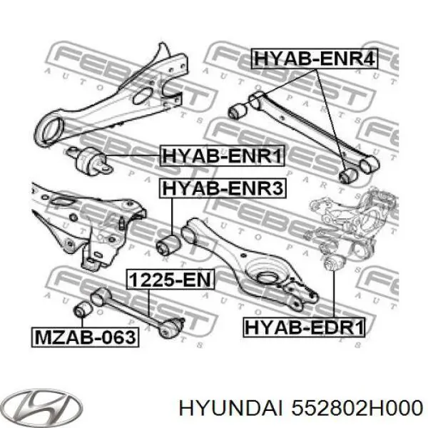 552802H000 Hyundai/Kia рычаг (тяга задней подвески продольный нижний правый)