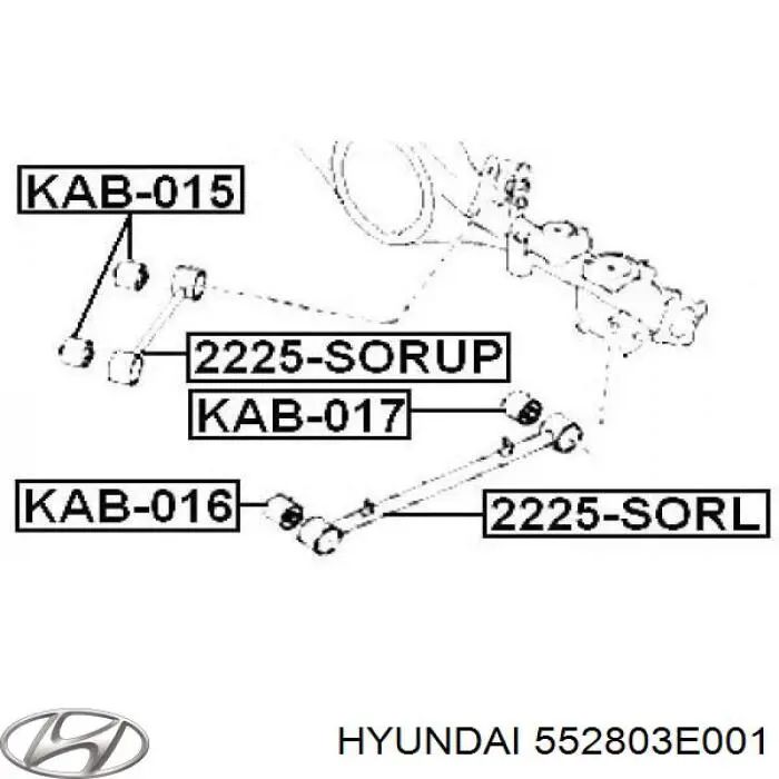 Купить 552803E001 Hyundai/Kia Сайлентблок заднего продольного нижнего рычага