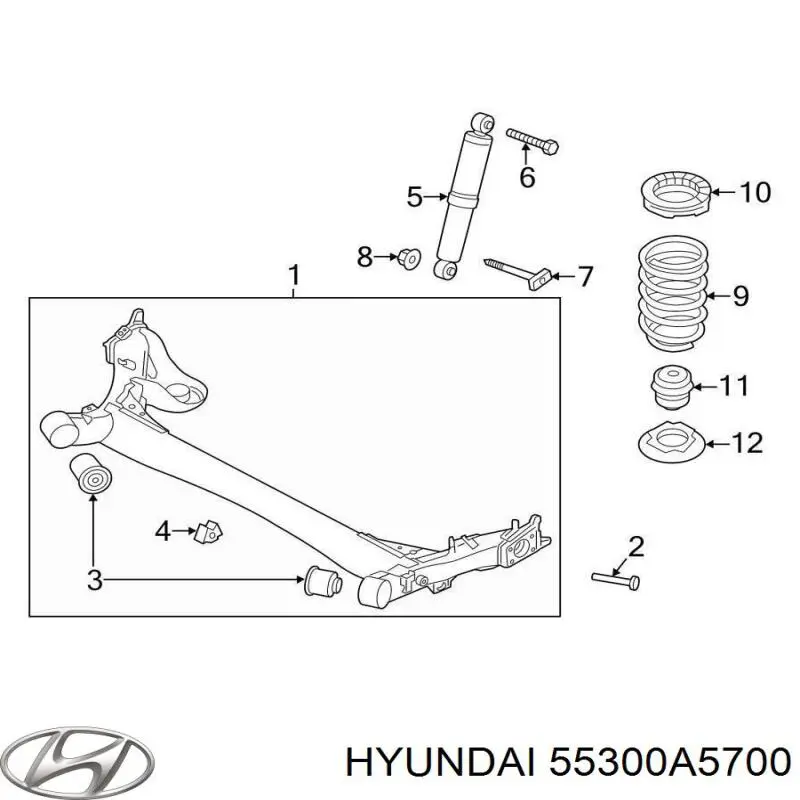 Амортизатор задний 55300A5700 Hyundai/Kia