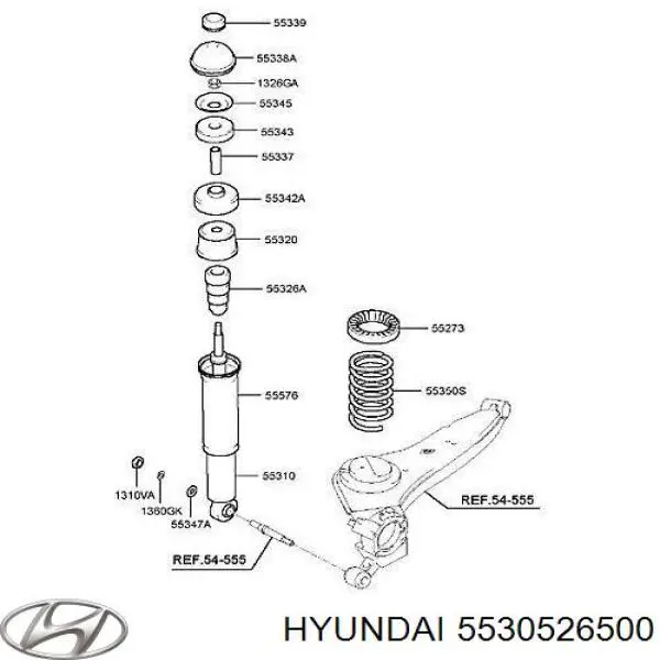 Амортизатор задний 5530526500 Hyundai/Kia