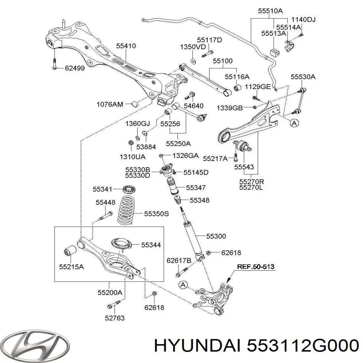 Амортизатор задний 553112G000 Hyundai/Kia