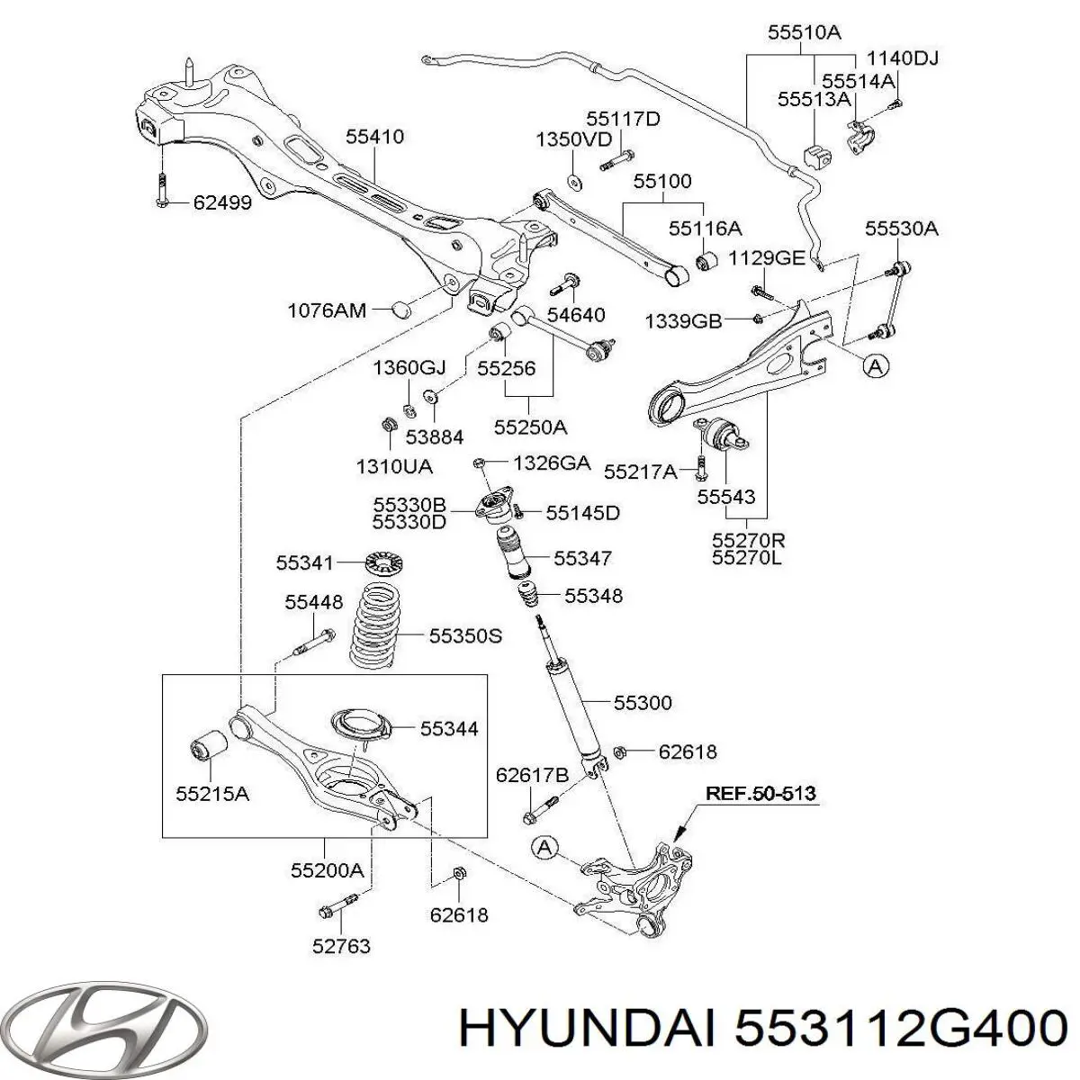 Амортизатор задний 553112G400 Hyundai/Kia