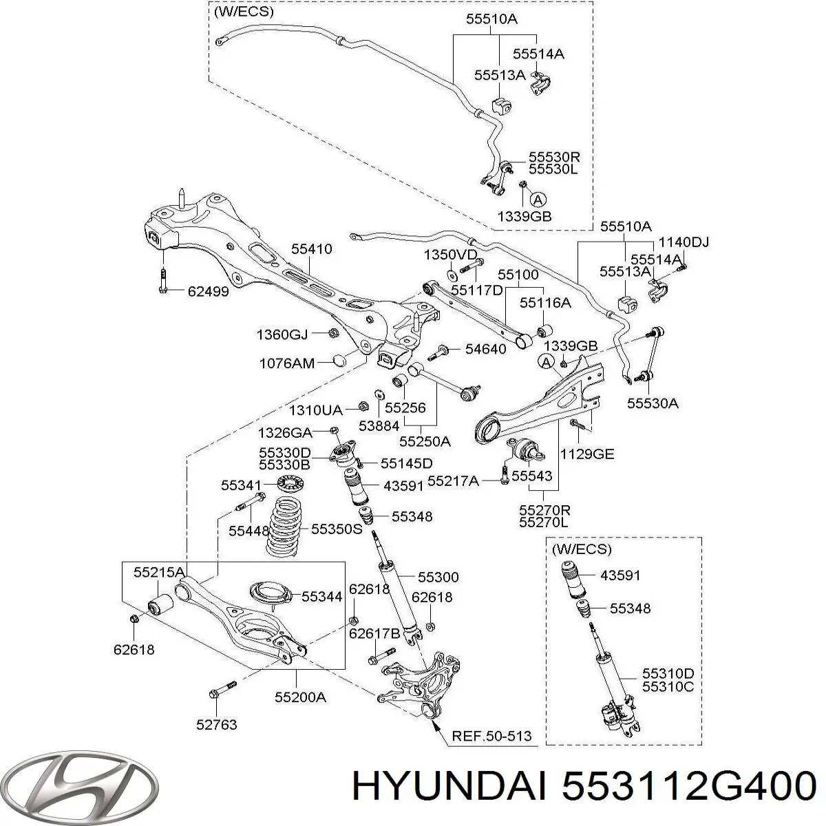 Купить 553112G400 Hyundai/Kia Амортизатор задней подвески