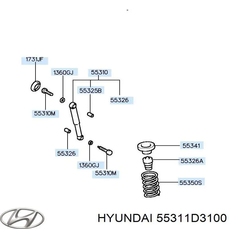 55311D3100 Hyundai/Kia amortecedor traseiro