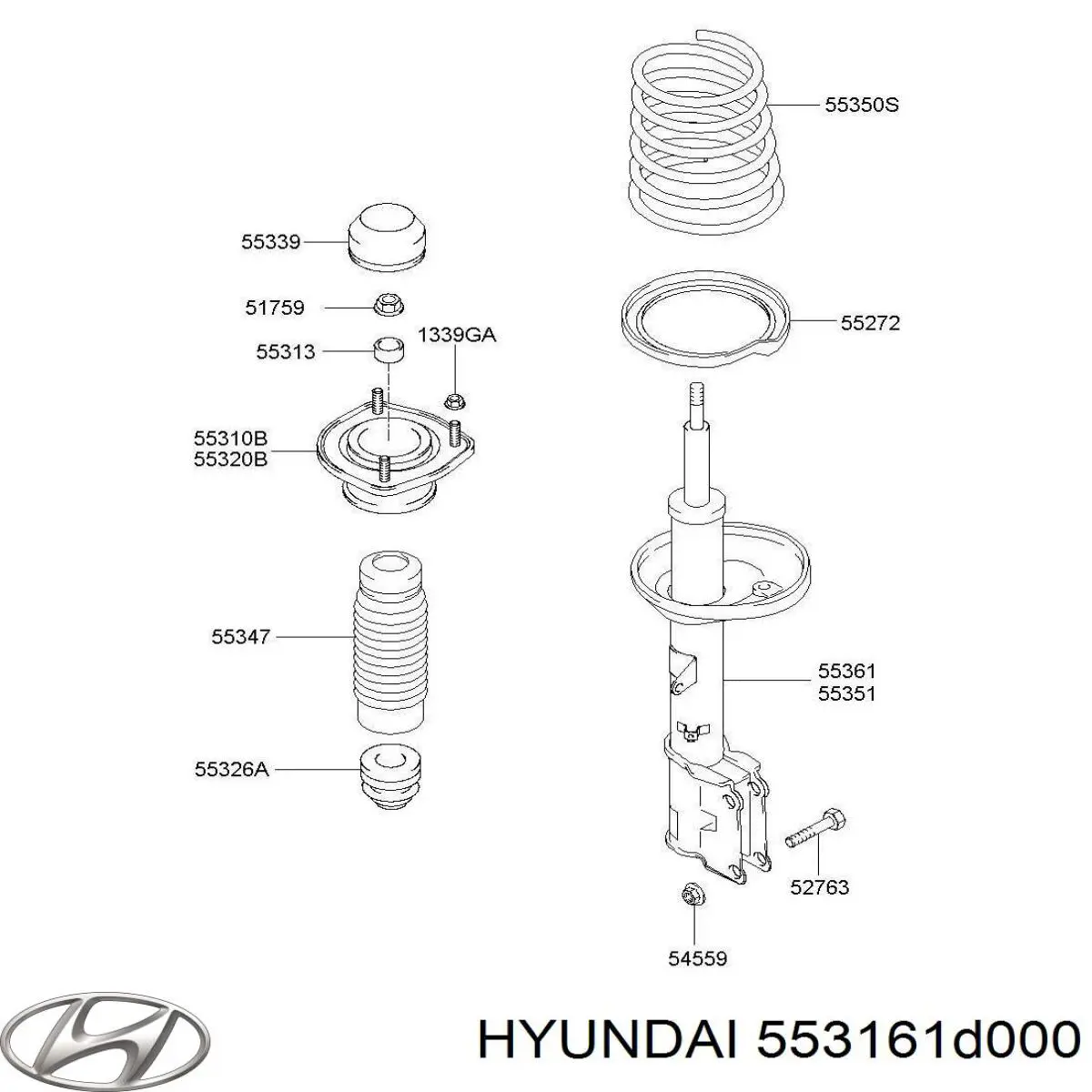 Пыльник амортизатора заднего Hyundai/Kia 553161D000